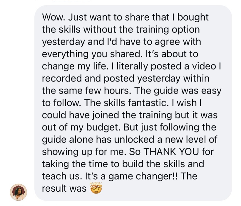 I bought the skills yesterday and it is about to change my life. The guide was easy to follow, the skills fantastic. It is a game changer.
