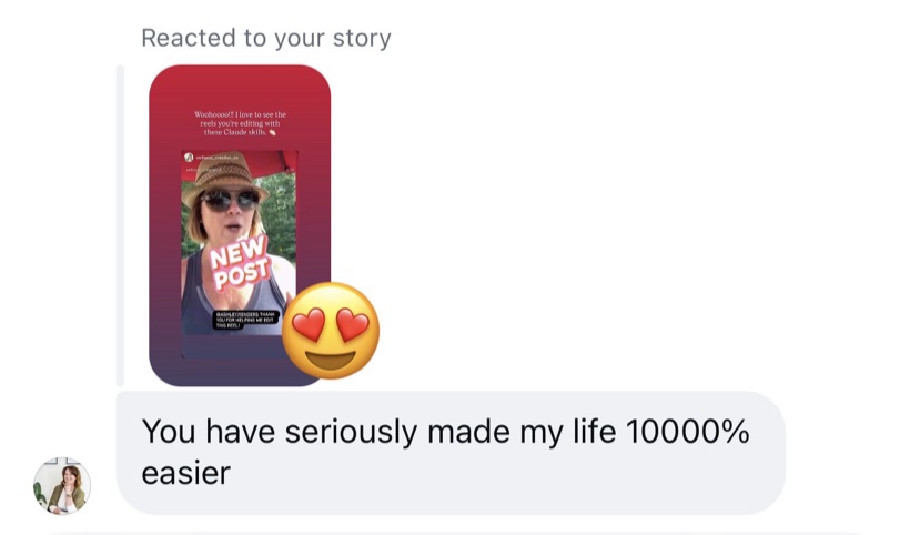 Message: You have seriously made my life 10000 percent easier.
